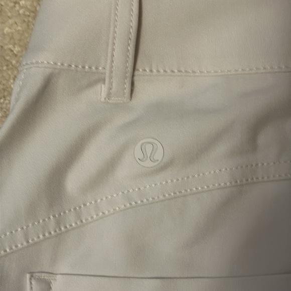 Lululemon lightweight stretchy zip front 5 pocket crop pants beige size 24 waist - Picture 11 of 13